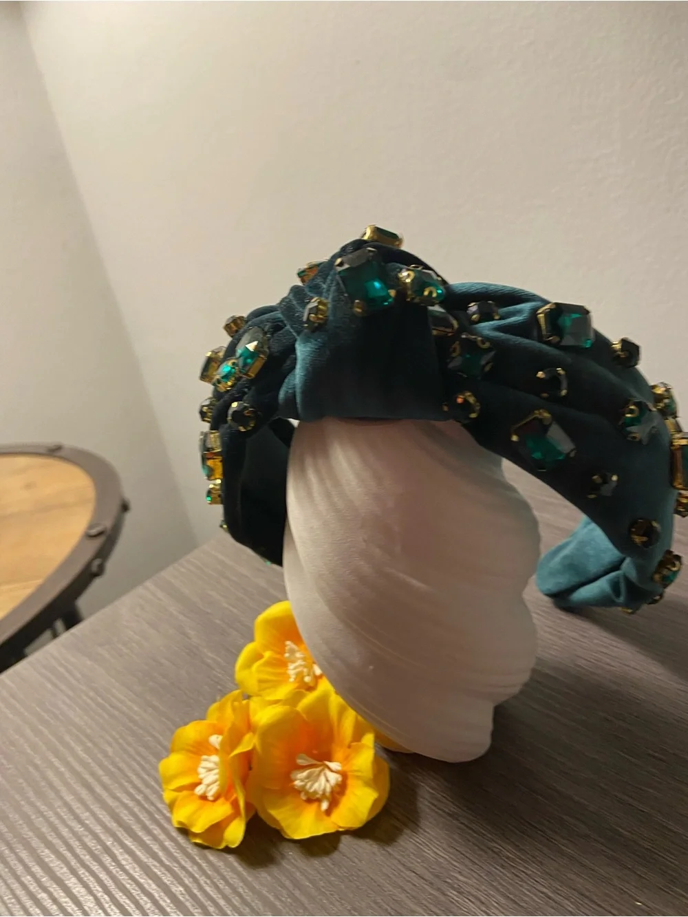 Emerald Green Jeweled Knot Headband - Women Accessories